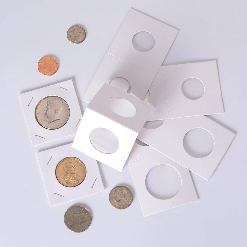 Favourde 300 Pieces Cardboard Coin Holder Flip Mega Assortment, 2 by 2 Inch for Coin Collection (6 Sizes) - Image 5